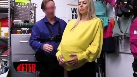 Milf pretended to be pregnant to steal a couple of things from the store