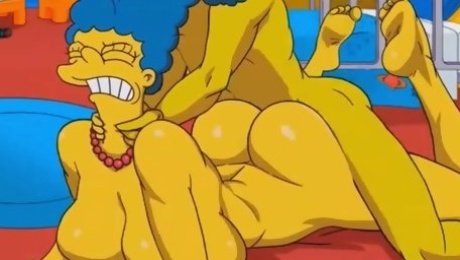 Marge Simpson assfucked in GYM locker room - Porn Cartoon