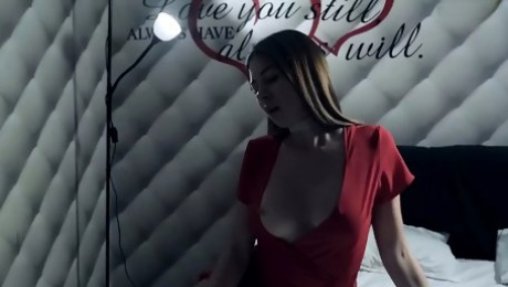 Sexy Hot Paulina Soul in Red Dress Sensual Masturbates Her Anus