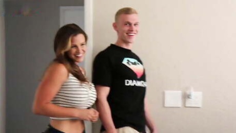 College QB Fucks Hot Teen In Front Of His Girl Friend